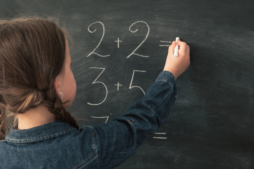 Premium Photo  Mathematics background made with solid numbers from 1 to 9  on a red blackboard